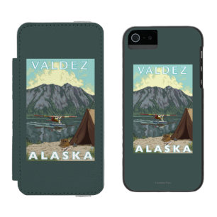 Coque-portefeuille iPhone 5 Incipio Watson™ Avion de Bush et pêche - Valdez, Alaska