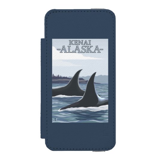 Coque Portefeuille Incipio Pour iPhone Baleines #1 - Kenai, Alaska d'orque (Folio Devant)