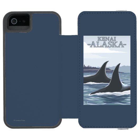 Coque Portefeuille Incipio Pour iPhone Baleines #1 - Kenai, Alaska d'orque (Folio Ouvert)