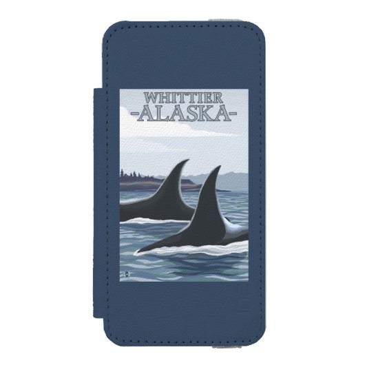Coque Portefeuille Incipio Pour iPhone Baleines #1 - Whittier, Alaska d'orque (Folio Devant)