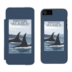 Coque-portefeuille iPhone 5 Incipio Watson™ Baleines #1 - Whittier, Alaska d'orque