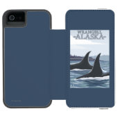 Coque Portefeuille Incipio Pour iPhone Baleines #1 - Wrangell, Alaska d'orque (Folio Ouvert)
