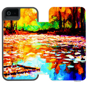 Coque-portefeuille iPhone 5 Incipio Watson™ Belle Forêt Orange De Couleur Claire. Commandez dè