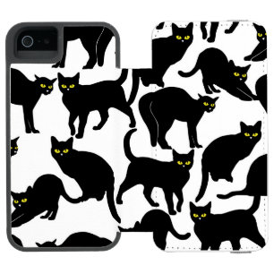 Coque-portefeuille iPhone 5 Incipio Watson™ Black Cats on White