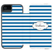 Coque Portefeuille Incipio Pour iPhone Bleu et blanc personnalisés (Folio Ouvert)