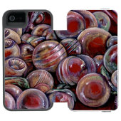 Coque Portefeuille Incipio Pour iPhone Boules de Noël rouges (Folio Ouvert)