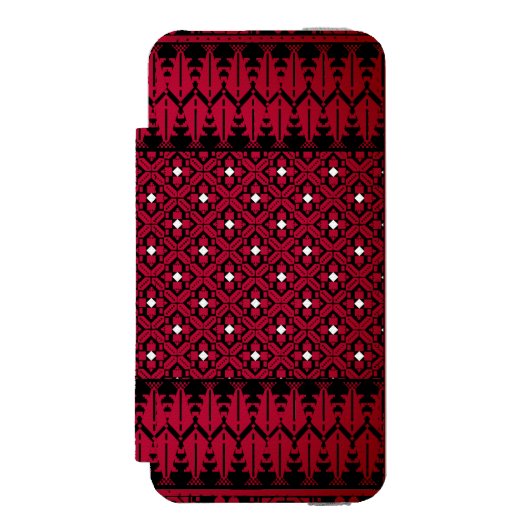 Coque Portefeuille Incipio Pour iPhone Broderie palestinienne Tatreez design imprimé (Folio Devant)
