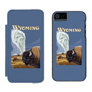 Coque-portefeuille iPhone 5 Incipio Watson™ Buffalo par la vieille affiche fidèle de Vintage