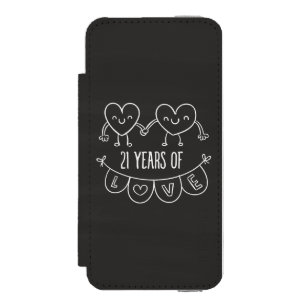 Coque-portefeuille iPhone 5 Incipio Watson™ Cadeau 21e anniversaire coeurs de craie