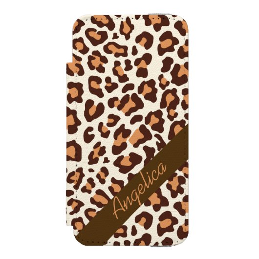 Coque Portefeuille Incipio Pour iPhone Caisse crème bronzage personnalisée de brun (Folio Devant)