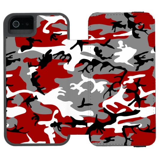 Coque Portefeuille Incipio Pour iPhone Camouflage rouge et gris, Militaire, Armée (Folio Ouvert)