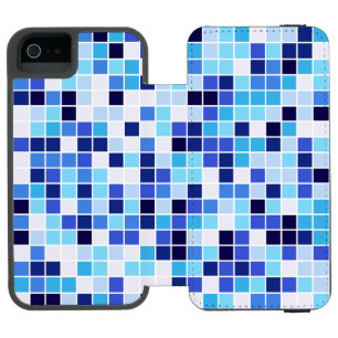 Coque-portefeuille iPhone 5 Incipio Watson™ Carreaux de Piscine, Carreaux de Mosaïque Bleus, M