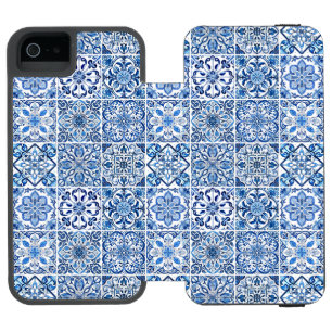 Coque-portefeuille iPhone 5 Incipio Watson™ Carrelage méditerranéen, Portugais, Azulejo, Majol