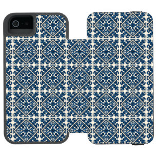 Coque-portefeuille iPhone 5 Incipio Watson™ Carrelage méditerranéen, Portugais, Azulejo, Majol