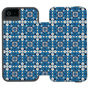 Coque-portefeuille iPhone 5 Incipio Watson™ Carrelage méditerranéen, Portugais, Azulejo, Majol