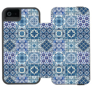 Coque-portefeuille iPhone 5 Incipio Watson™ Carrelage méditerranéen, Portugais, Azulejo, Majol