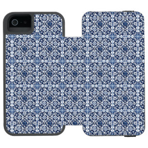 Coque-portefeuille iPhone 5 Incipio Watson™ Carrelage méditerranéen, Portugais, Azulejo, Majol