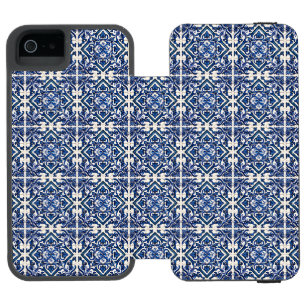 Coque-portefeuille iPhone 5 Incipio Watson™ Carrelage méditerranéen, Portugais, Azulejo, Majol