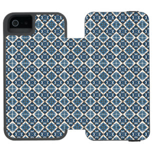Coque-portefeuille iPhone 5 Incipio Watson™ Carrelage méditerranéen, Portugais, Azulejo, Majol