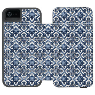 Coque-portefeuille iPhone 5 Incipio Watson™ Carrelage méditerranéen, Portugais, Azulejo, Majol