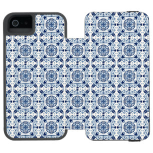 Coque-portefeuille iPhone 5 Incipio Watson™ Carrelage méditerranéen, Portugais, Azulejo, Majol