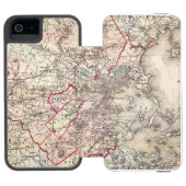 Coque Portefeuille Incipio Pour iPhone Carte : Boston, 1883 (Folio Ouvert)