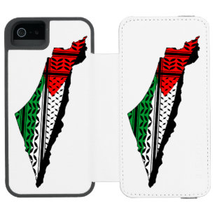 Coque-portefeuille iPhone 5 Incipio Watson™ Carte de Palestine avec drapeau et Motif Keffiyeg