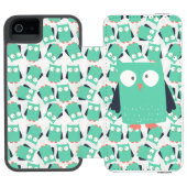 Coque Portefeuille Incipio Pour iPhone Chouettes lunaires turquoises (Folio Ouvert)