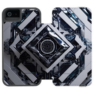 Coque-portefeuille iPhone 5 Incipio Watson™ Cipher du pliage : Meta-Structure en ton glaciaire