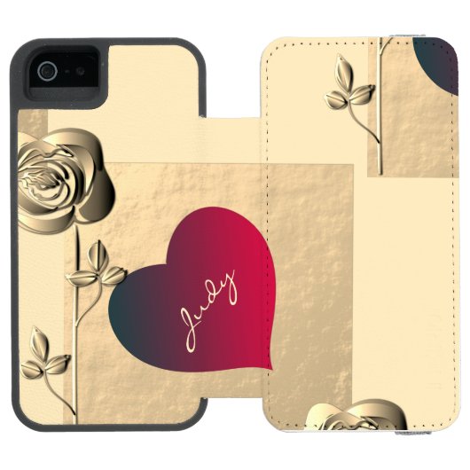 Coque Portefeuille Incipio Pour iPhone Coeurs et Rose Valentine's Incipio iPhone Walle (Folio Ouvert)
