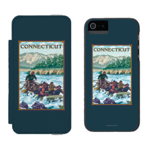 Coque-portefeuille iPhone 5 Incipio Watson™ ConnecticutRiver transportant la scène par radeau