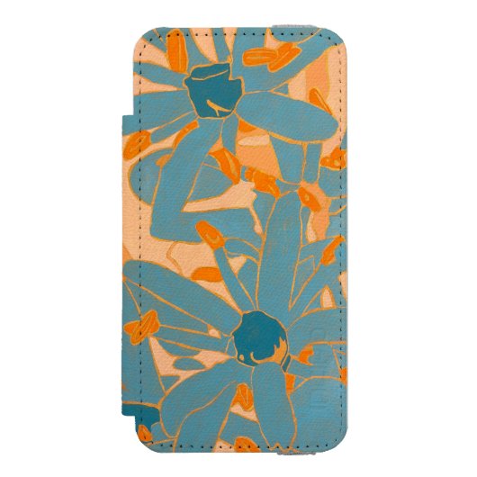 Coque Portefeuille Incipio Pour iPhone Contemporary Leaf Design in Peach (Folio Devant)