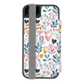 Coque Portefeuille Incipio Pour iPhone Corações em aquarela (Folio Dos)
