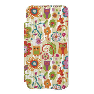 Coque-portefeuille iPhone 5 Incipio Watson™ Couleur florale et hibou