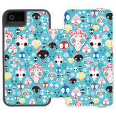 Coque Portefeuille Incipio Pour iPhone Crâne riant de texture (Folio Ouvert)