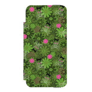 Coque-portefeuille iPhone 5 Incipio Watson™ Crânes punks Girly sur l'arrière - plan de Camo 