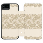 Coque Portefeuille Incipio Pour iPhone Dentelle beige (Folio Ouvert)