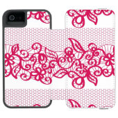 Coque Portefeuille Incipio Pour iPhone Dentelle rouge (Folio Ouvert)
