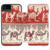 Coque Portefeuille Incipio Pour iPhone Desert Camels Caravan Art (Folio Ouvert)