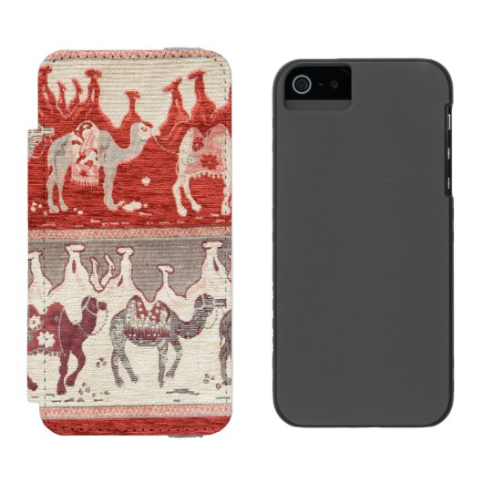 Coque Portefeuille Incipio Pour iPhone Desert Camels Caravan Art (Côté par côté)