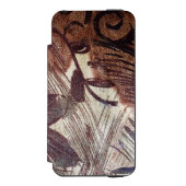 Coque Portefeuille Incipio Pour iPhone Design floral Brown Abstrait 1 (Folio Devant)