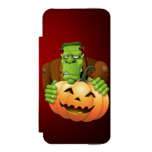 Coque-portefeuille iPhone 5 Incipio Watson™ Dessin de Frankenstein Monster avec Citrouille
