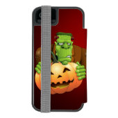 Coque Portefeuille Incipio Pour iPhone Dessin de Frankenstein Monster avec Citrouille (Folio Dos)
