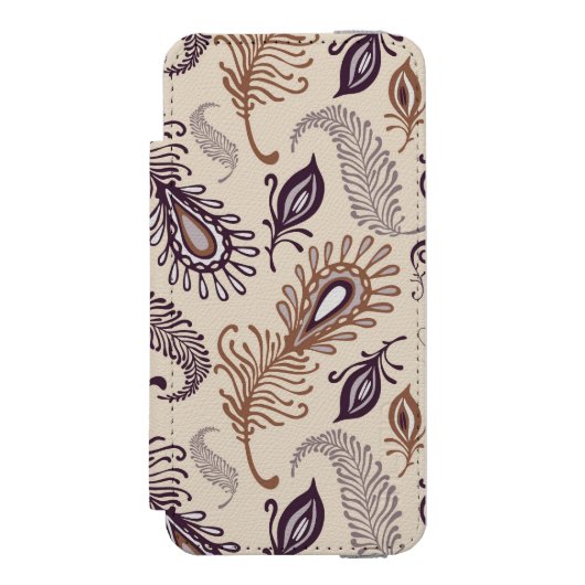 Coque Portefeuille Incipio Pour iPhone Divers motif de plume (Folio Devant)