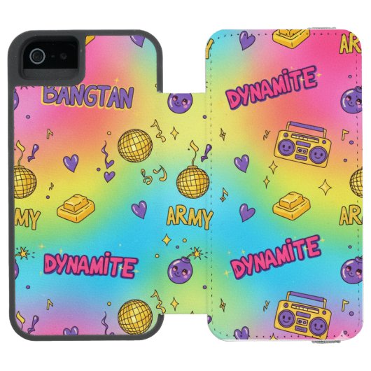 Coque Portefeuille Incipio Pour iPhone Dynamite Pop Art Rainbow Pattern (Folio Ouvert)