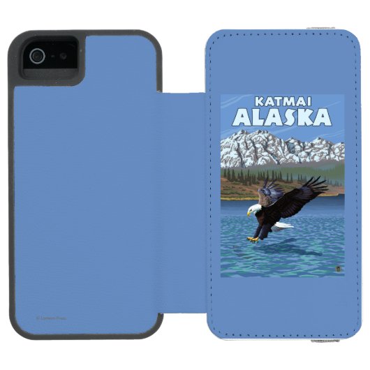 Coque Portefeuille Incipio Pour iPhone Eagle chauve plongeant - Katmai, Alaska (Folio Ouvert)