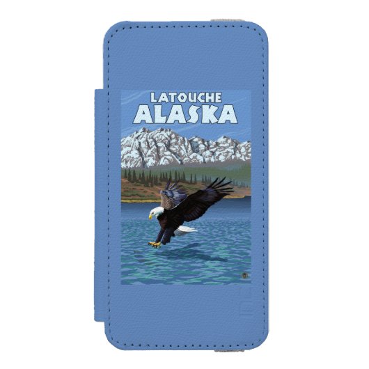 Coque Portefeuille Incipio Pour iPhone Eagle chauve plongeant - Latouche, Alaska (Folio Devant)