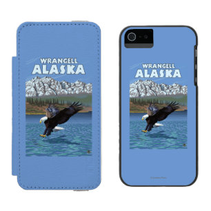 Coque-portefeuille iPhone 5 Incipio Watson™ Eagle chauve plongeant - Wrangell, Alaska