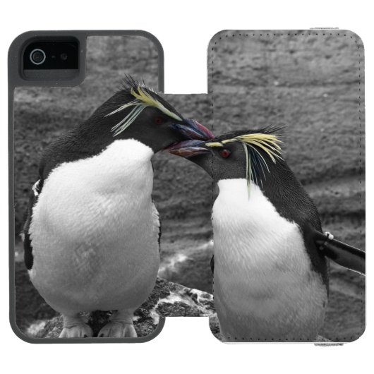 Coque Portefeuille Incipio Pour iPhone Éclaboussure de couleur de pingouin (Folio Ouvert)