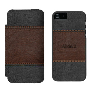 Coque-portefeuille iPhone 5 Incipio Watson™ Élégant cuir Vintage Brown et noir